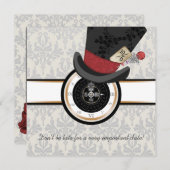 Mad Hatter Alice in Wonderland Wedding Invitation Kaart (Voorkant / Achterkant)