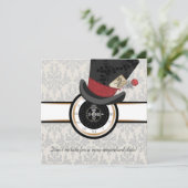 Mad Hatter Alice in Wonderland Wedding Invitation Kaart (Staand voorkant)