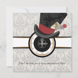 Mad Hatter Alice in Wonderland Wedding Invitation Kaart