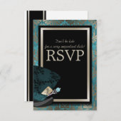 Mad Hatter Alice in Wonderland Wedding RSVP Card (Voorkant / Achterkant)