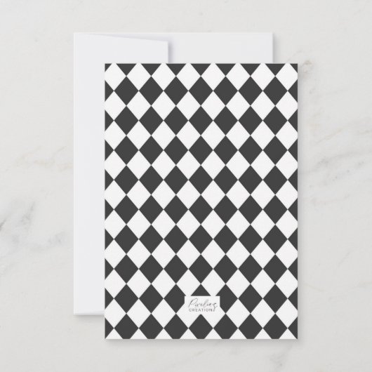 Mad hatter, Alice Onederland thema bedankje Bedankkaart (Achterkant)