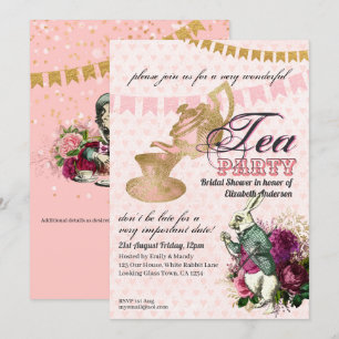 Mad Hatter Alice  Tea Party Vrijgezellenfeest Kaart