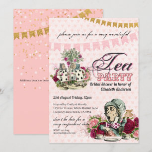 Mad Hatter Alice  Tea Party Vrijgezellenfeest Kaart