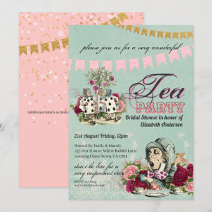 Mad Hatter Alice  Tea Party Vrijgezellenfeest Kaart
