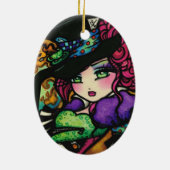 Mad Hatter Alice Wonderland Girl Fantasy Keramisch Ornament (Achterkant)