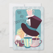 Mad Hatter Birthday Tea Party  Feestdagenkaart (Voorkant)