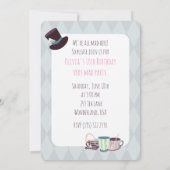 Mad Hatter Birthday Tea Party  Feestdagenkaart (Achterkant)