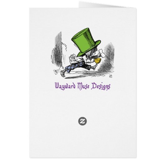 Mad Hatter Blank Wenskaart (Achterkant)