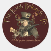 Mad Hatter Bookplate Sticker (Voorkant)