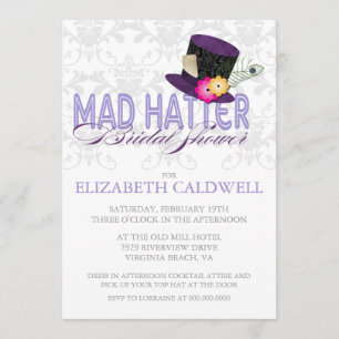 Mad Hatter Bridal Shower Kaart