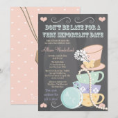 Mad Hatter Bridal Shower-uitnodigingen Kaart (Voorkant / Achterkant)