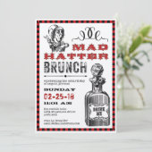 Mad Hatter Brunch Party Kaart (Staand voorkant)
