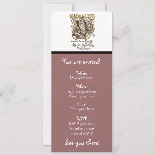 Mad Hatter Carnivale Style (met gedicht) Kaart (Voorkant)