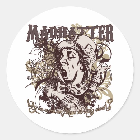 Mad Hatter Carnivale Style Ronde Sticker (Voorkant)