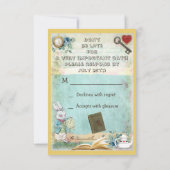 Mad Hatter & Cat RSVP Breng een Baby shower uit he (Achterkant)