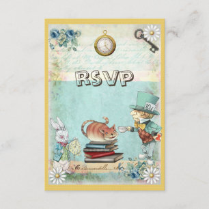 Mad Hatter & Cat RSVP Breng een Baby shower uit he Kaartje