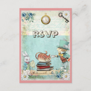 Mad Hatter & Cat RSVP Breng een Baby shower uit he Kaartje