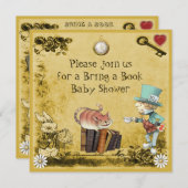 Mad Hatter & Cheshire Cat Breng een boekenschotel Kaart (Voorkant / Achterkant)