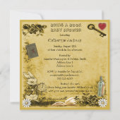 Mad Hatter & Cheshire Cat Breng een boekenschotel Kaart (Achterkant)