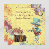 Mad Hatter & Cheshire Cat Breng een boekenschotel Kaart (Voorkant / Achterkant)