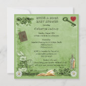 Mad Hatter & Cheshire Cat Breng een boekenschotel Kaart (Achterkant)