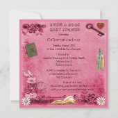 Mad Hatter & Cheshire Cat Pink Boek Kaart (Achterkant)