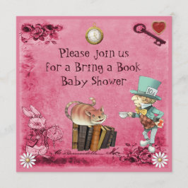 Mad Hatter & Cheshire Cat Pink Boek Kaart