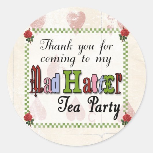 Mad Hatter Dank u Sticker (Voorkant)