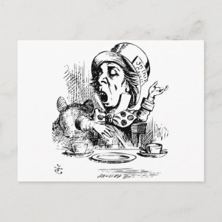 Mad Hatter die zich bezighoudt met retoriek Briefkaart