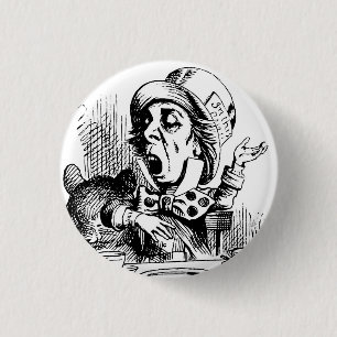 Mad Hatter door John Tenniel Ronde Button 3,2 Cm