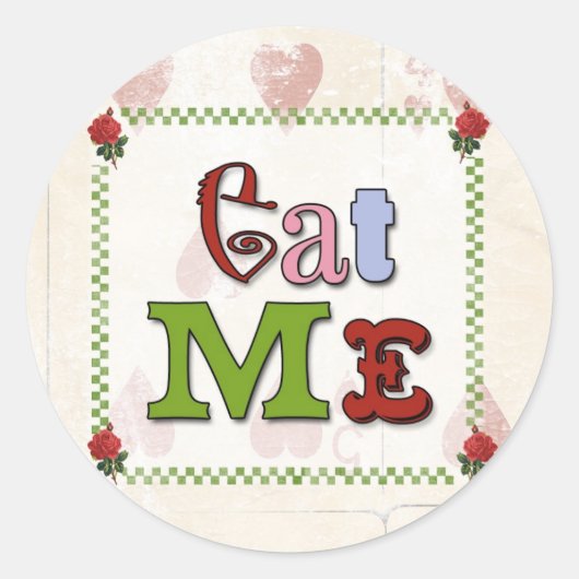 Mad Hatter Eat Me Sticker (Voorkant)