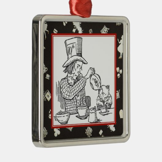 Mad Hatter en Dormouse Metalen Ornament (Rechts)