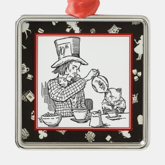 Mad Hatter en Dormouse Metalen Ornament (Voorkant)