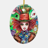 Mad Hatter en konijn Keramisch Ornament (Voorkant)