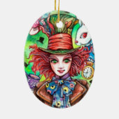 Mad Hatter en konijn Keramisch Ornament (Achterkant)
