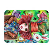 Mad Hatter en konijn Magneet (Horizontaal)