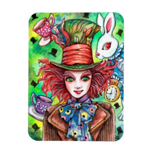 Mad Hatter en konijn Magneet