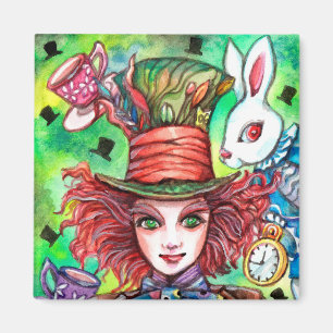 Mad Hatter en konijn Magneet