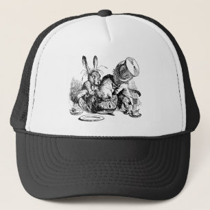 Mad Hatter en March Hare die de Dormouse duwen Trucker Pet