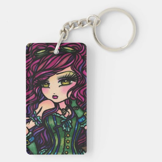Mad Hatter en Steampunk Girl Hannah Lynn Sleutelhanger (achterkant)
