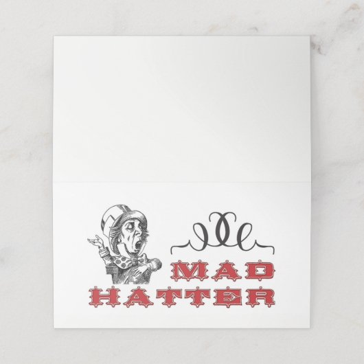  Mad Hatter Illustratie Plaatskaartje (Buitenkant ongevouwen)