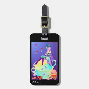 Mad Hatter in het Bagagelabel van de Wonderland va