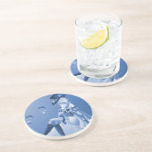 Mad Hatter in Tea Cup Zandsteen Onderzetter (Zijkant)