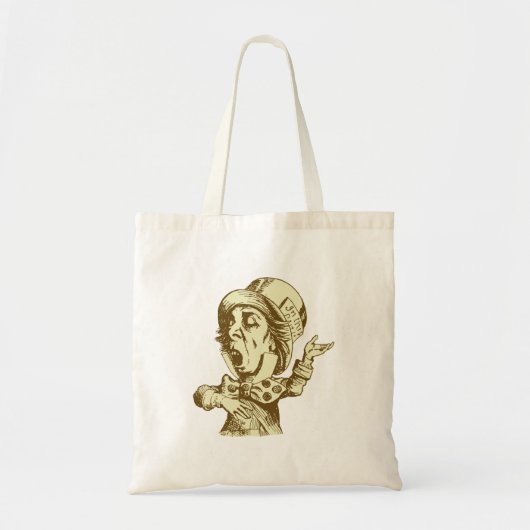 Mad Hatter Inked Sepia Tote Bag (Voorkant)