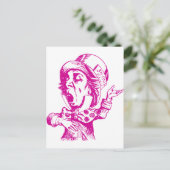 Mad Hatter Inkt Roze Briefkaart (Staand voorkant)