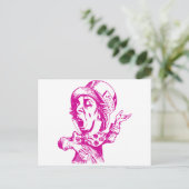 Mad Hatter Inkt Roze Briefkaart (Staand voorkant)