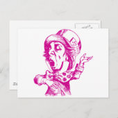 Mad Hatter Inkt Roze Briefkaart (Voorkant / Achterkant)