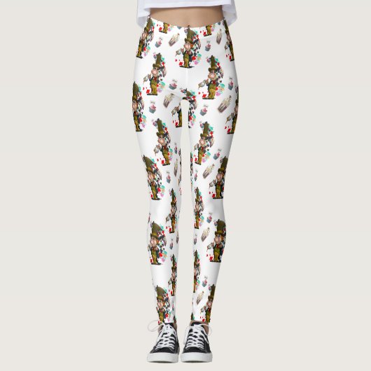 Mad Hatter Leggings, Alice's Adventures Wonderland Leggings (Voorkant)