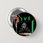 Mad Hatter "Live!" Knoop Ronde Button 5,7 Cm (Voorkant /achterkant)
