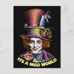 Mad Hatter man Het Een Mad World Fantasy Kunst Briefkaart